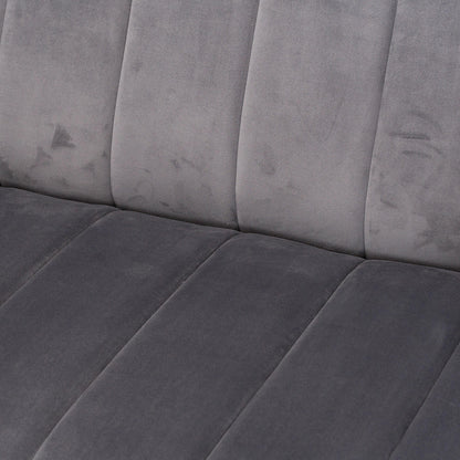 Emperor Grey Velvet 2 Seater Sofa With Chrome Legs - Casa Bettini