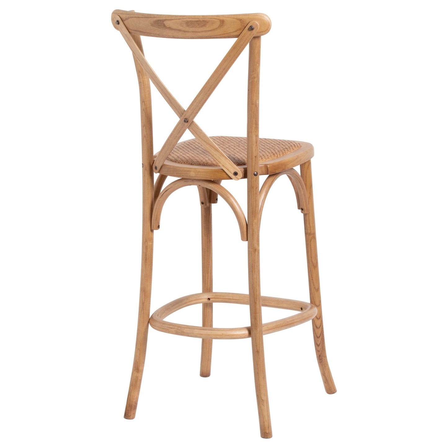 Light Oak Cross Back Bar Stool