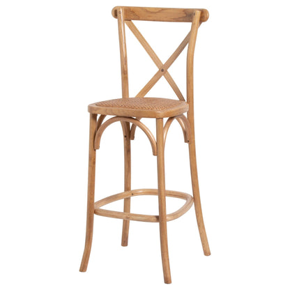 Light Oak Cross Back Bar Stool