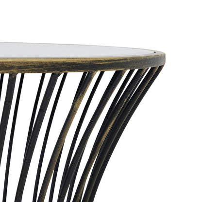 Concaved Mirrored Side Table - Casa Bettini