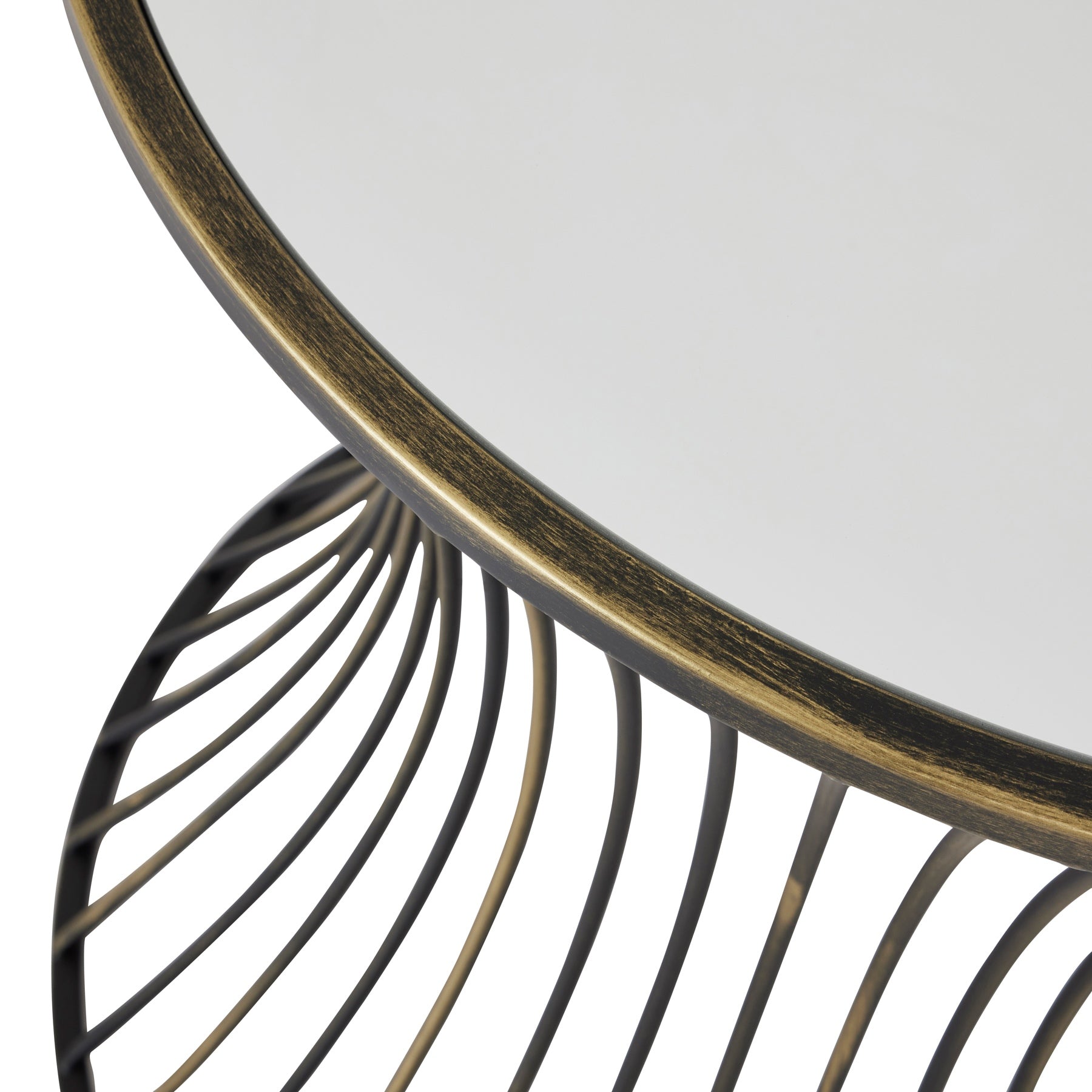 Concaved Mirrored Side Table - Casa Bettini