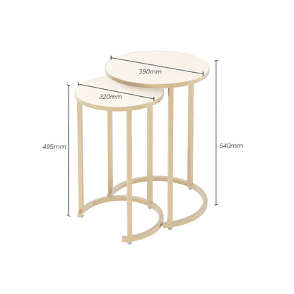 Hampton Nest Table | Ivory Shagreen | 2 piece - Casa Bettini