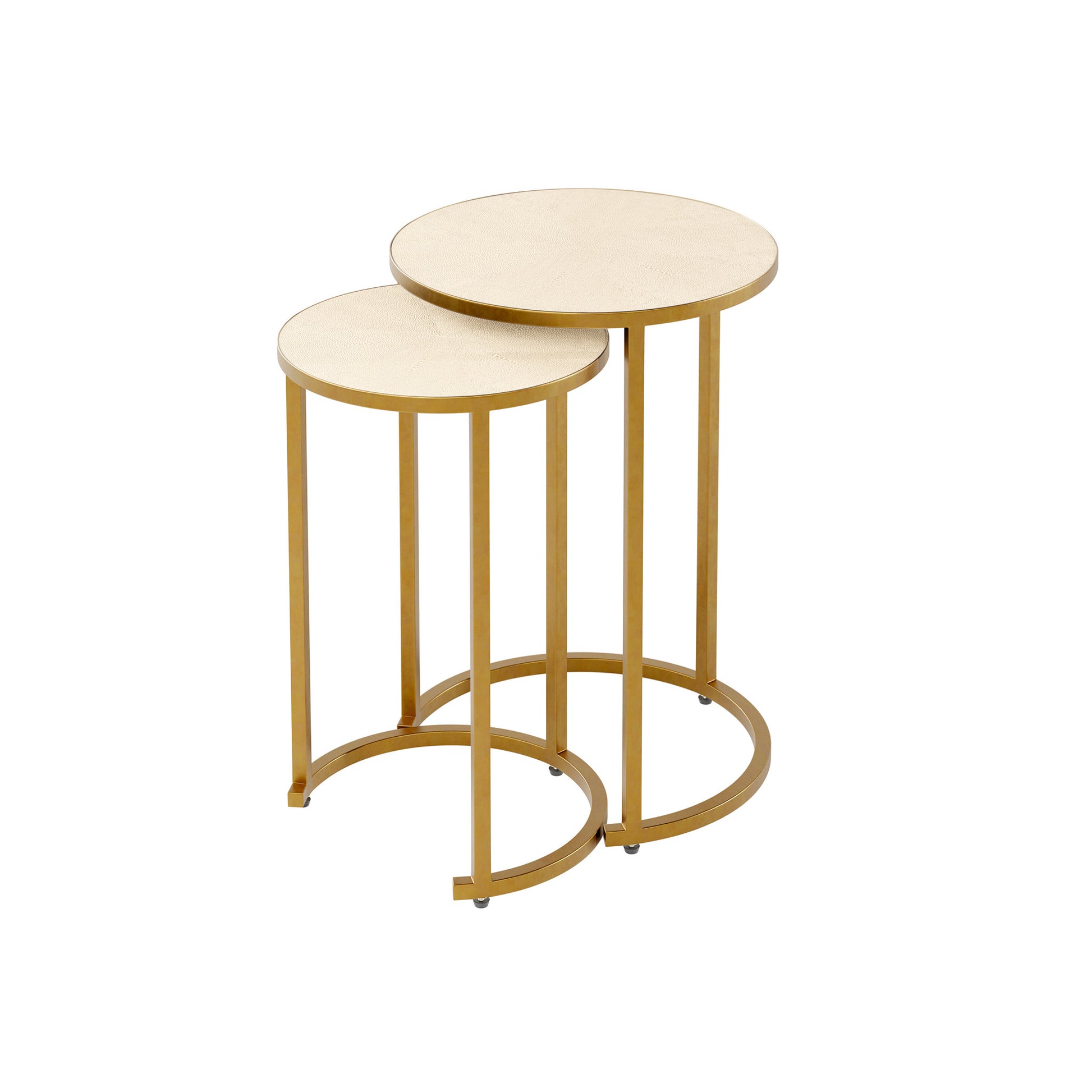Hampton Nest Table | Ivory Shagreen | 2 piece - Casa Bettini