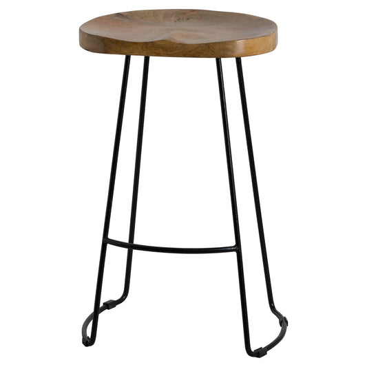 Franklin Hardwood Shaped Barstool - Casa Bettini